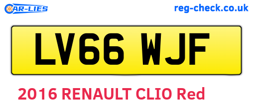 LV66WJF are the vehicle registration plates.