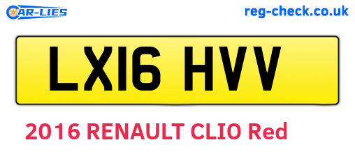 LX16HVV are the vehicle registration plates.