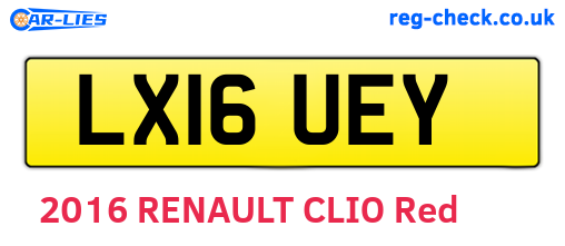LX16UEY are the vehicle registration plates.