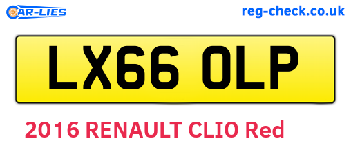 LX66OLP are the vehicle registration plates.