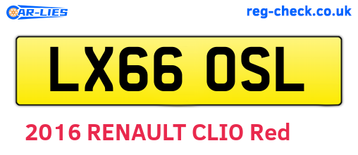 LX66OSL are the vehicle registration plates.
