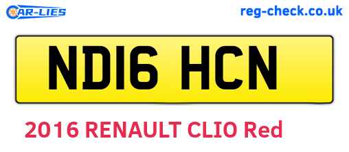 ND16HCN are the vehicle registration plates.