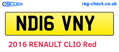 ND16VNY are the vehicle registration plates.