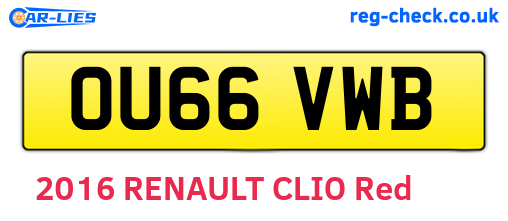 OU66VWB are the vehicle registration plates.