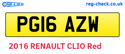 PG16AZW are the vehicle registration plates.
