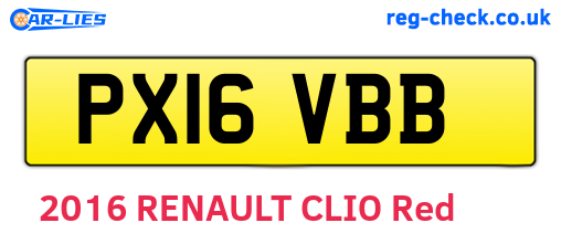 PX16VBB are the vehicle registration plates.