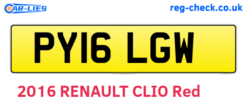 PY16LGW are the vehicle registration plates.