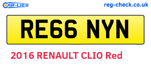 RE66NYN are the vehicle registration plates.