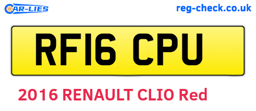RF16CPU are the vehicle registration plates.