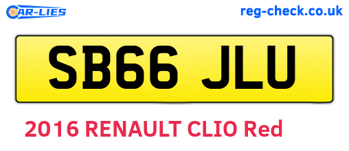 SB66JLU are the vehicle registration plates.