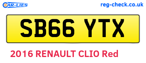 SB66YTX are the vehicle registration plates.