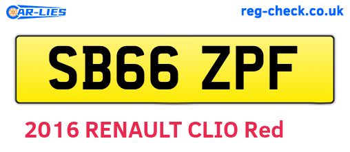SB66ZPF are the vehicle registration plates.