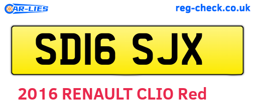 SD16SJX are the vehicle registration plates.