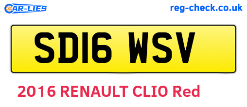 SD16WSV are the vehicle registration plates.