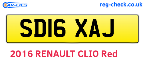 SD16XAJ are the vehicle registration plates.