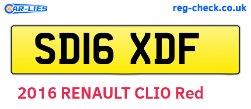 SD16XDF are the vehicle registration plates.