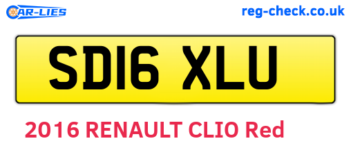 SD16XLU are the vehicle registration plates.