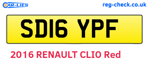 SD16YPF are the vehicle registration plates.
