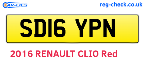 SD16YPN are the vehicle registration plates.