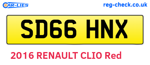 SD66HNX are the vehicle registration plates.