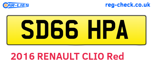 SD66HPA are the vehicle registration plates.
