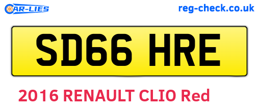 SD66HRE are the vehicle registration plates.