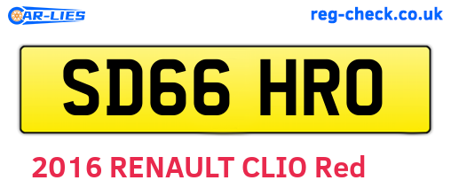 SD66HRO are the vehicle registration plates.