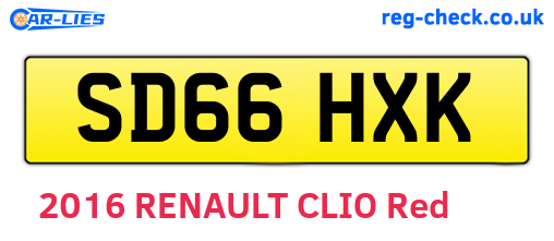 SD66HXK are the vehicle registration plates.