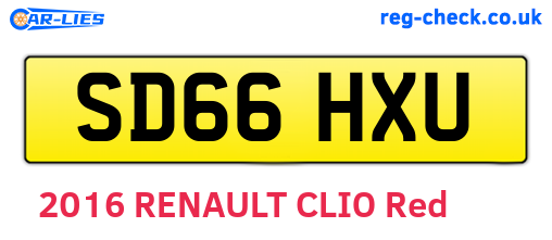 SD66HXU are the vehicle registration plates.