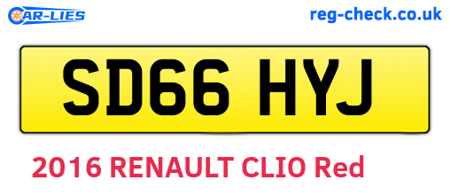 SD66HYJ are the vehicle registration plates.
