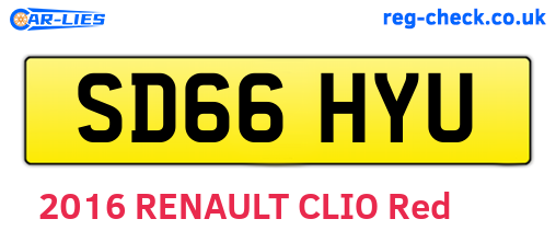 SD66HYU are the vehicle registration plates.