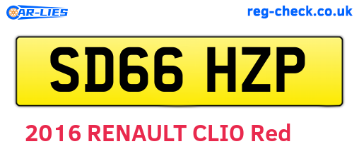 SD66HZP are the vehicle registration plates.