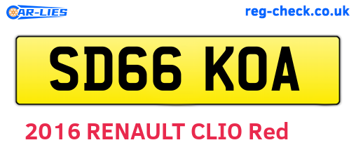 SD66KOA are the vehicle registration plates.