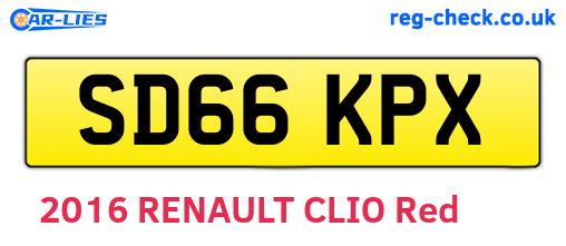 SD66KPX are the vehicle registration plates.