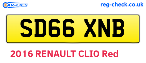 SD66XNB are the vehicle registration plates.