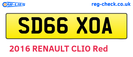 SD66XOA are the vehicle registration plates.