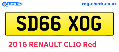 SD66XOG are the vehicle registration plates.