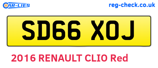 SD66XOJ are the vehicle registration plates.