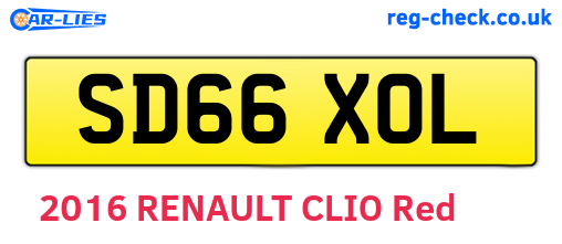 SD66XOL are the vehicle registration plates.