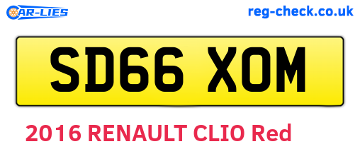 SD66XOM are the vehicle registration plates.