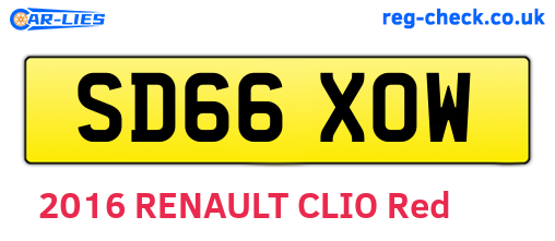 SD66XOW are the vehicle registration plates.