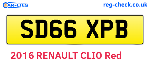 SD66XPB are the vehicle registration plates.