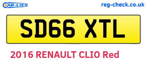 SD66XTL are the vehicle registration plates.