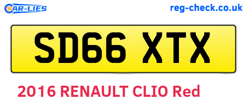 SD66XTX are the vehicle registration plates.