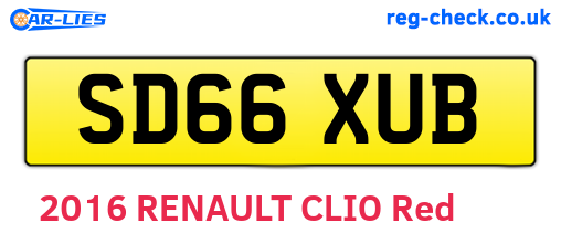 SD66XUB are the vehicle registration plates.