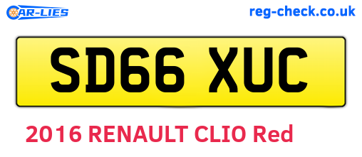SD66XUC are the vehicle registration plates.