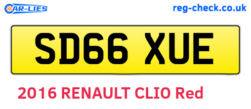 SD66XUE are the vehicle registration plates.