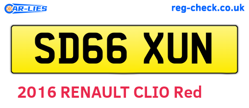 SD66XUN are the vehicle registration plates.