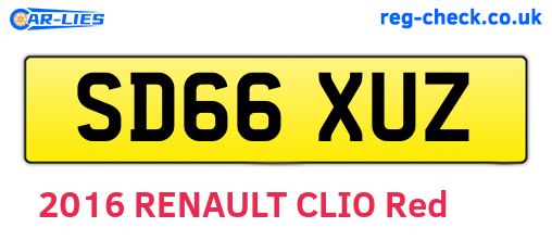 SD66XUZ are the vehicle registration plates.