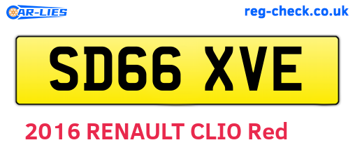 SD66XVE are the vehicle registration plates.